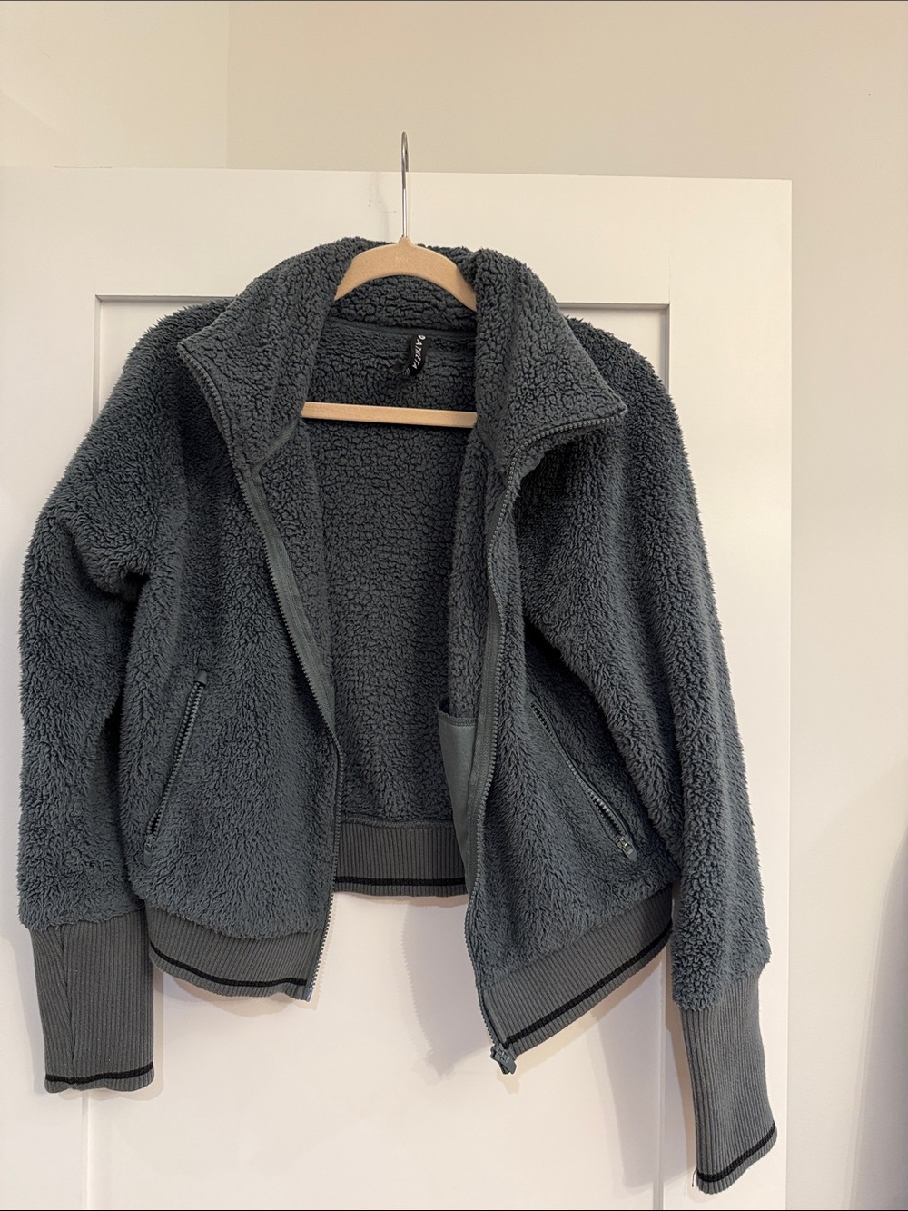 Athleta dark green/gray Sherpa Full-Zip Jacket